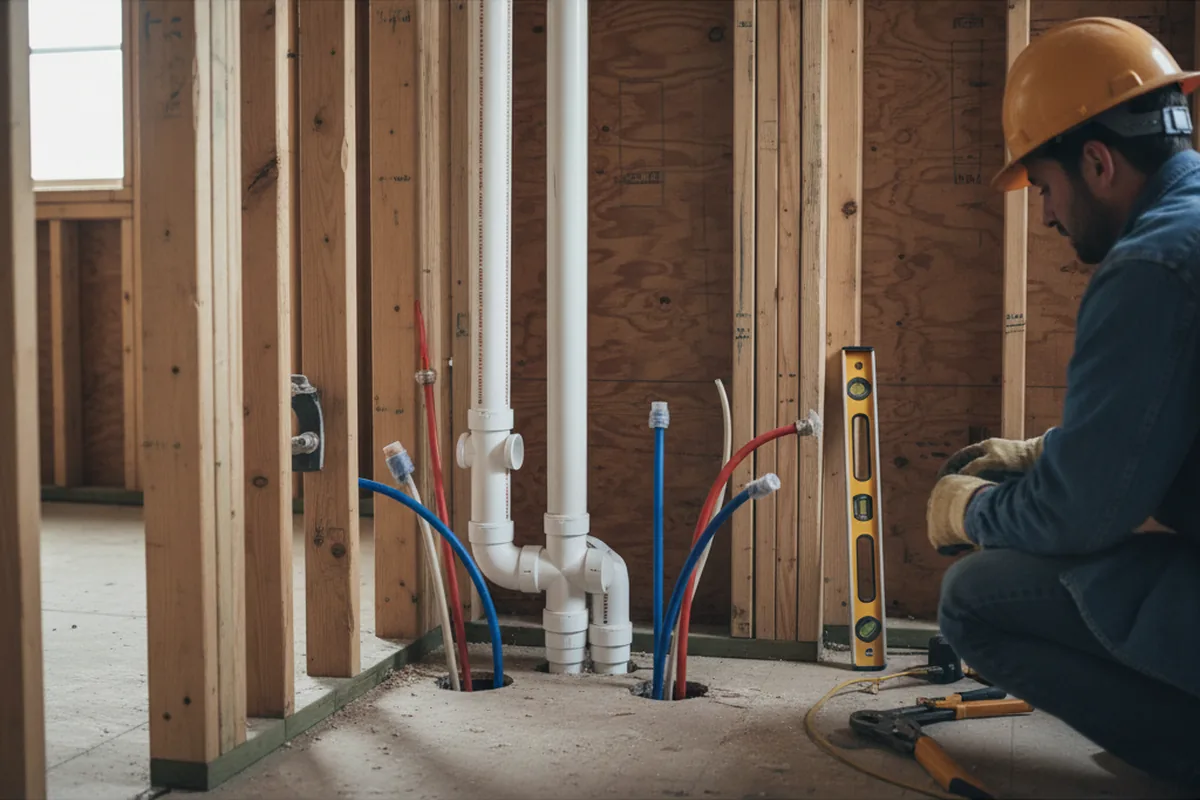 Drain and supply rough-in during Garbage Disposal Repair in Arnoldsville